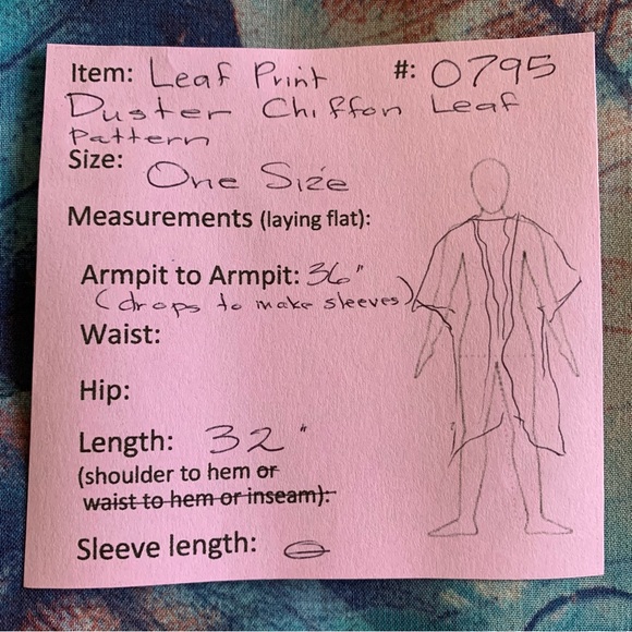 🔥5/$20🔥 Chiffon Duster Leaf Print - Picture 11 of 12